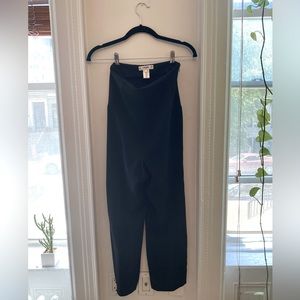 Vintage Celine black silk pants, high waisted with wide leg